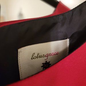 Lotus Grace Fuchsia and Black Peplum Dress Size 6